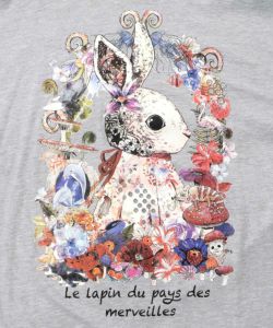 不思議の国のうさぎレイヤード風ロンT-14