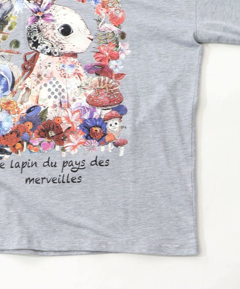 不思議の国のうさぎレイヤード風ロンT-17