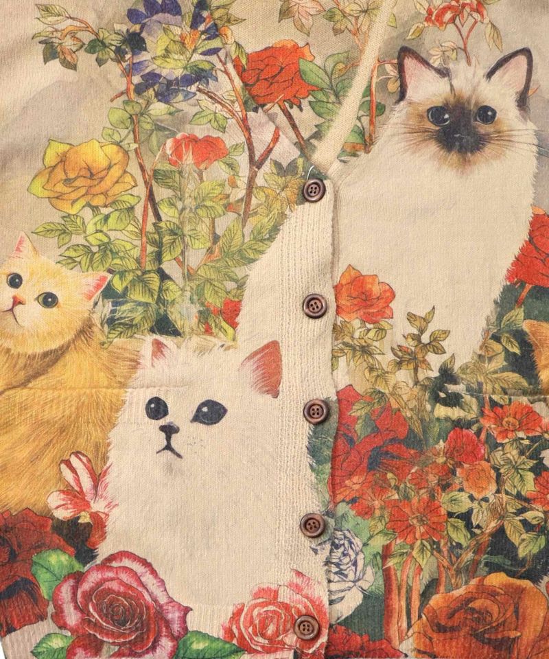 アンティーク風秋色ネコカーディガン-11