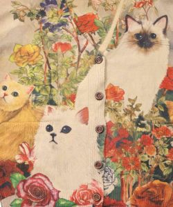 アンティーク風秋色ネコカーディガン-11