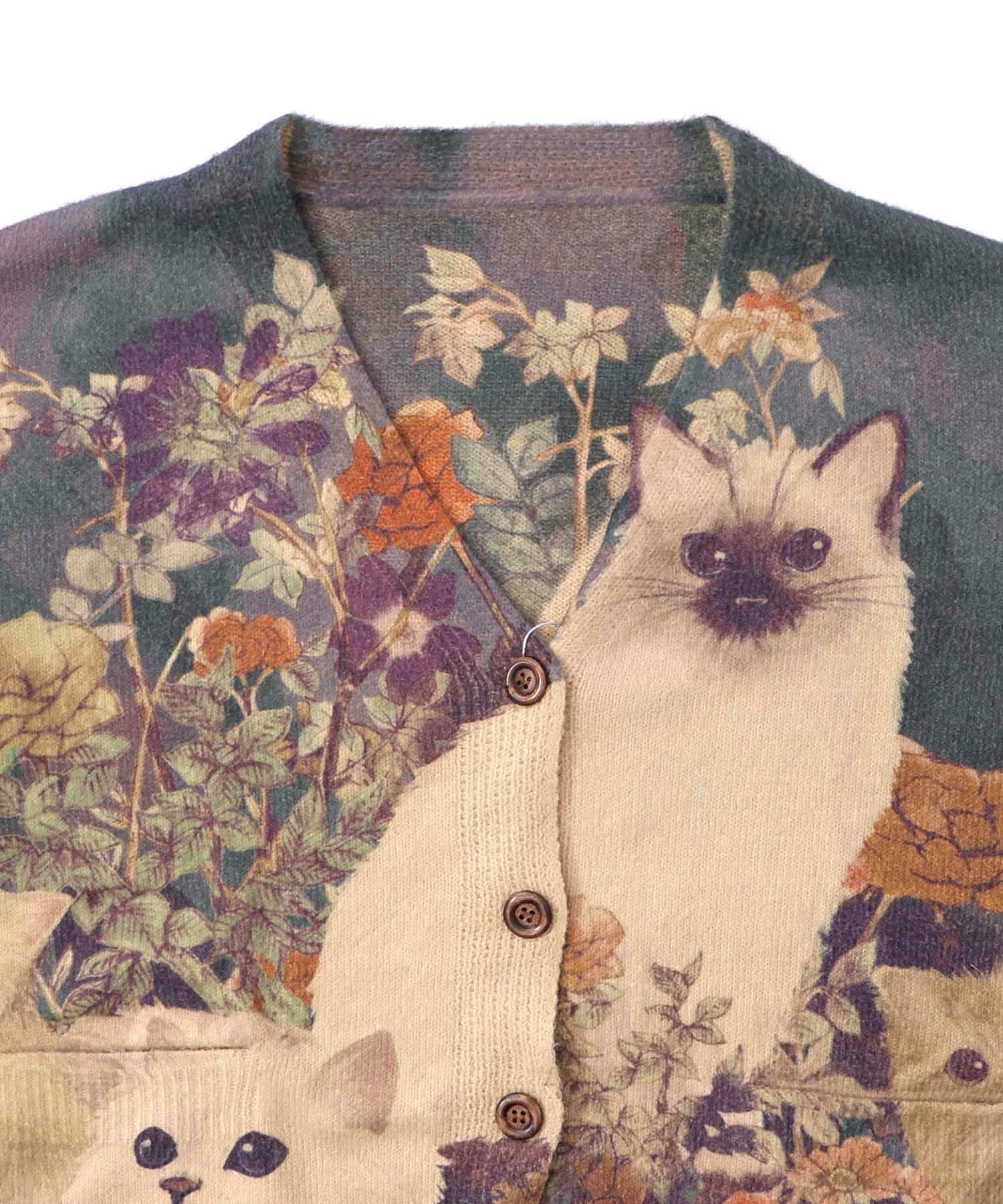 アンティーク風秋色ネコカーディガン-12