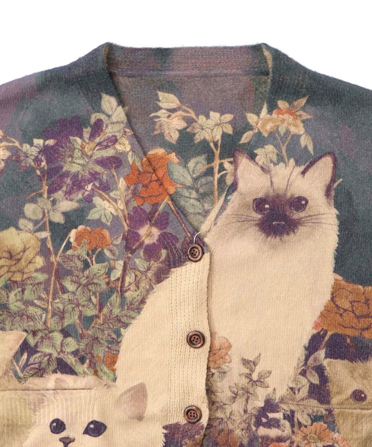 アンティーク風秋色ネコカーディガン-12