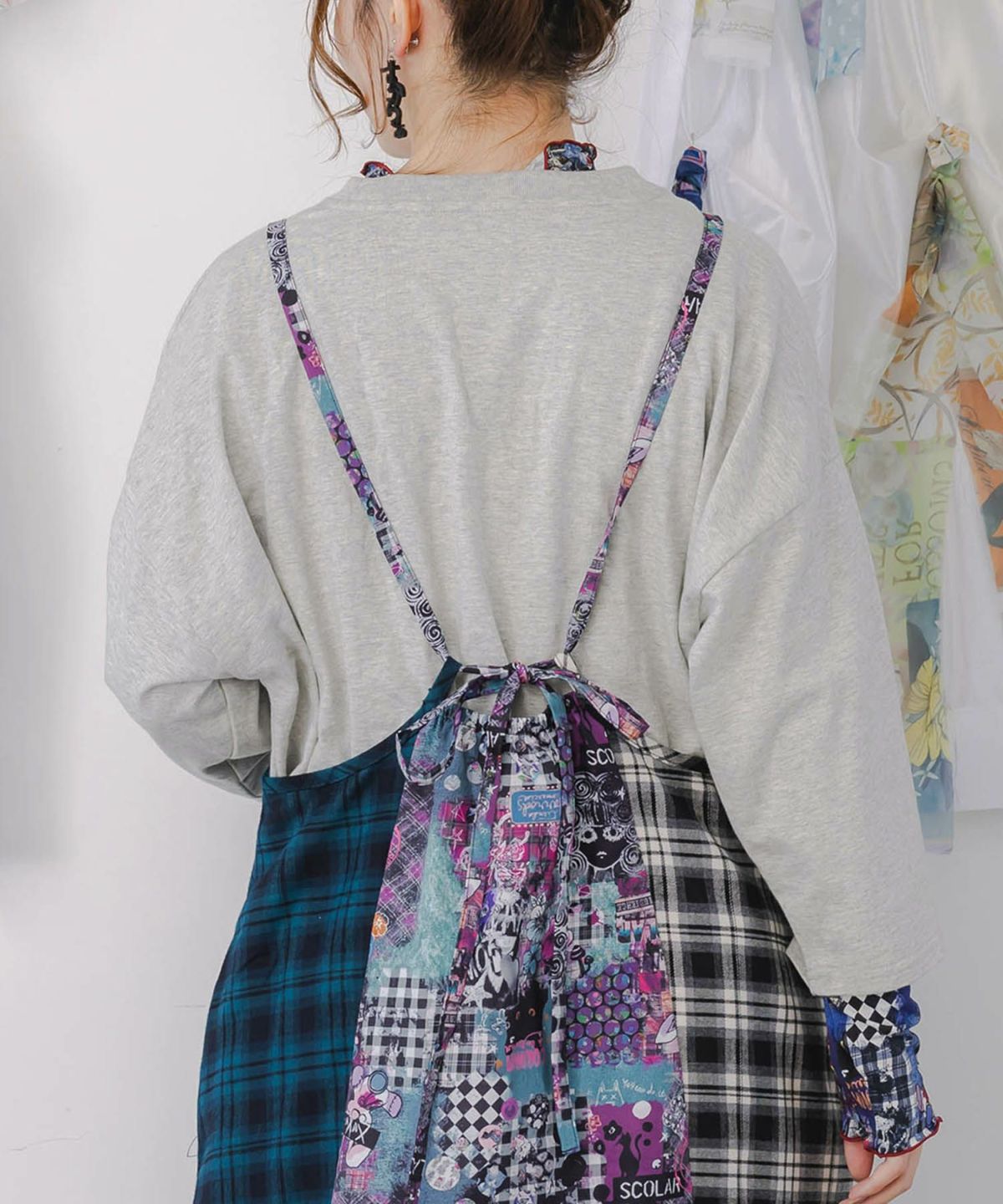 POPチェック柄切替ワンピース-6