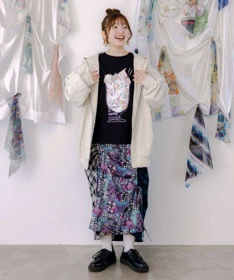 153668：POPチェック柄切替ワンピースの通販-ScoLar