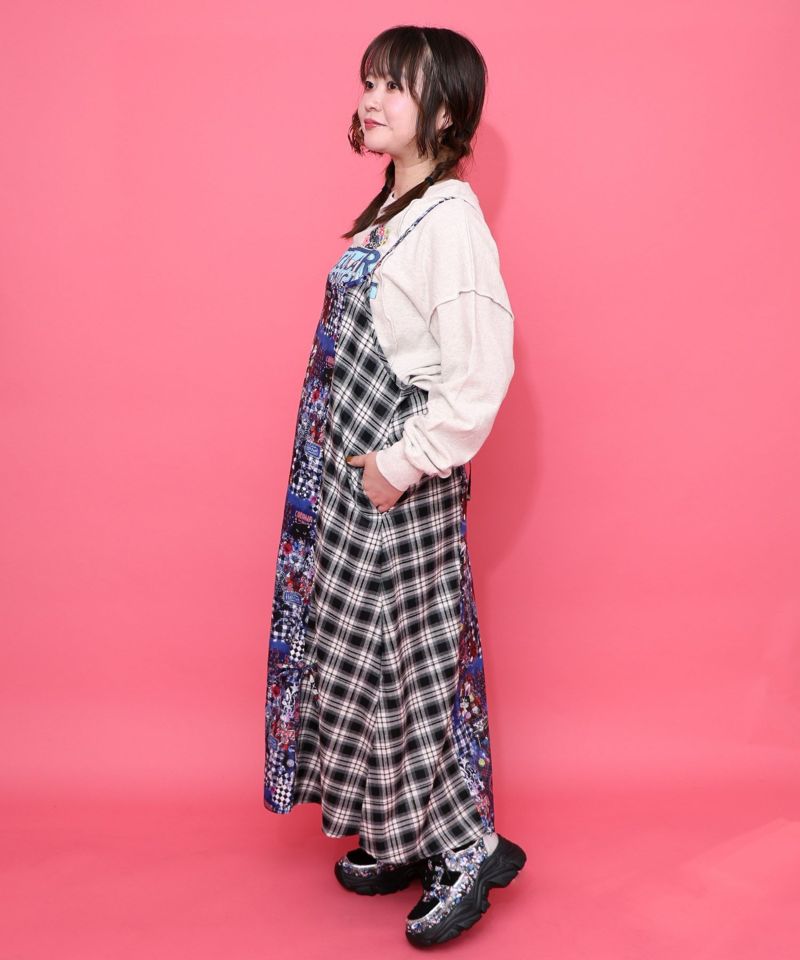 POPチェック柄切替ワンピース-12