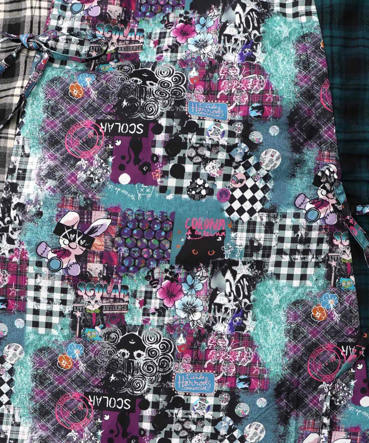 POPチェック柄切替ワンピース-17