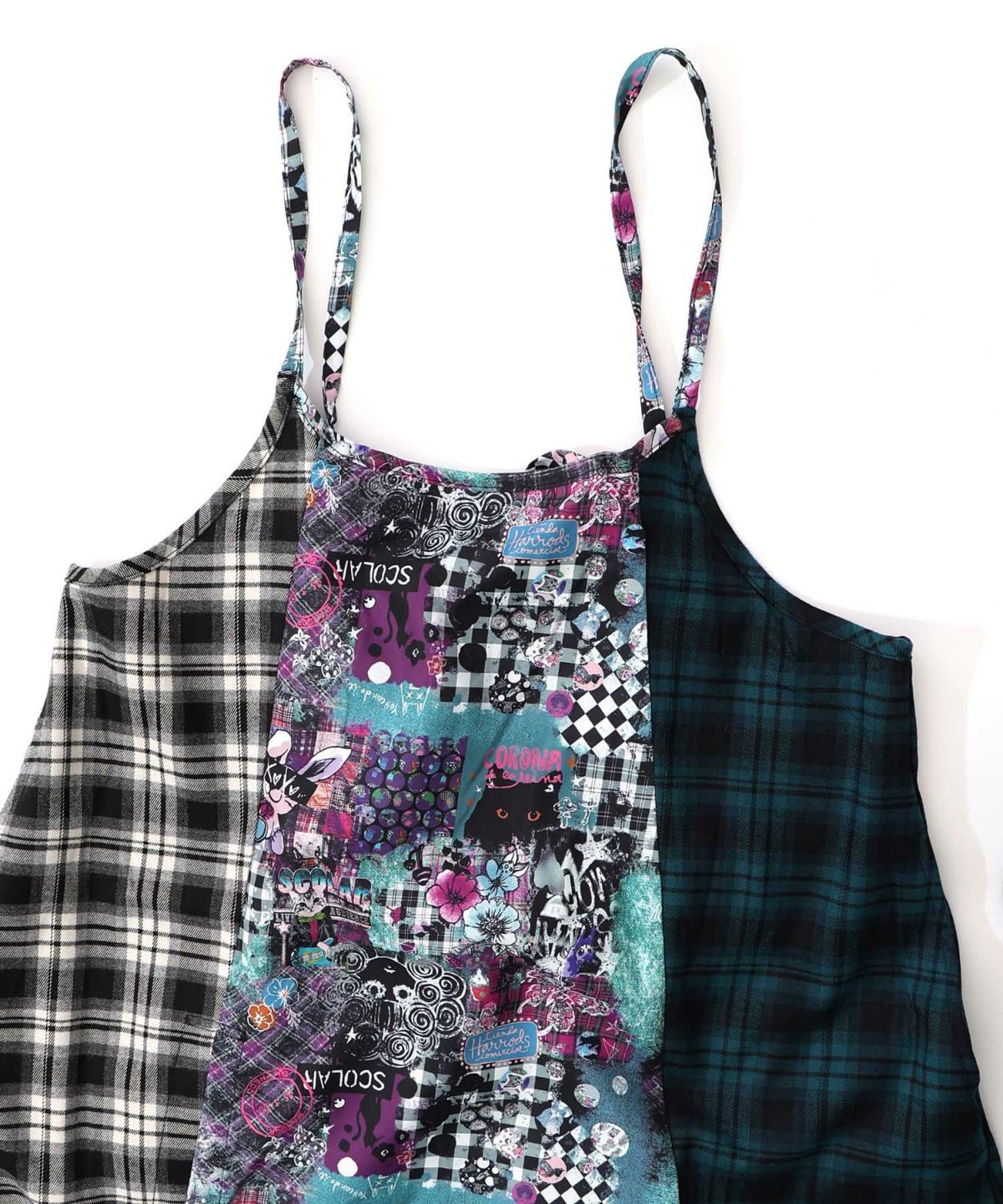 POPチェック柄切替ワンピース-20