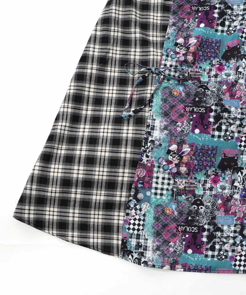 POPチェック柄切替ワンピース-21