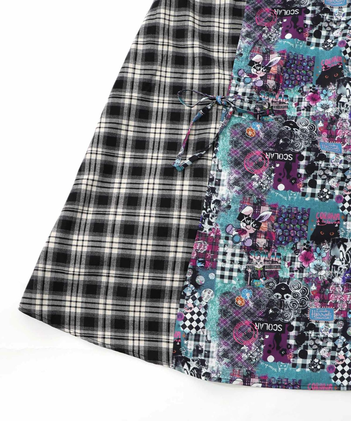 POPチェック柄切替ワンピース-21