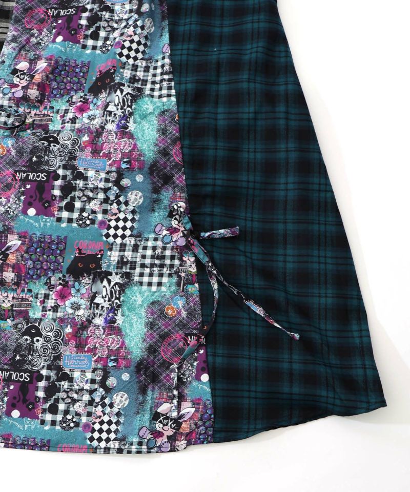 POPチェック柄切替ワンピース-22