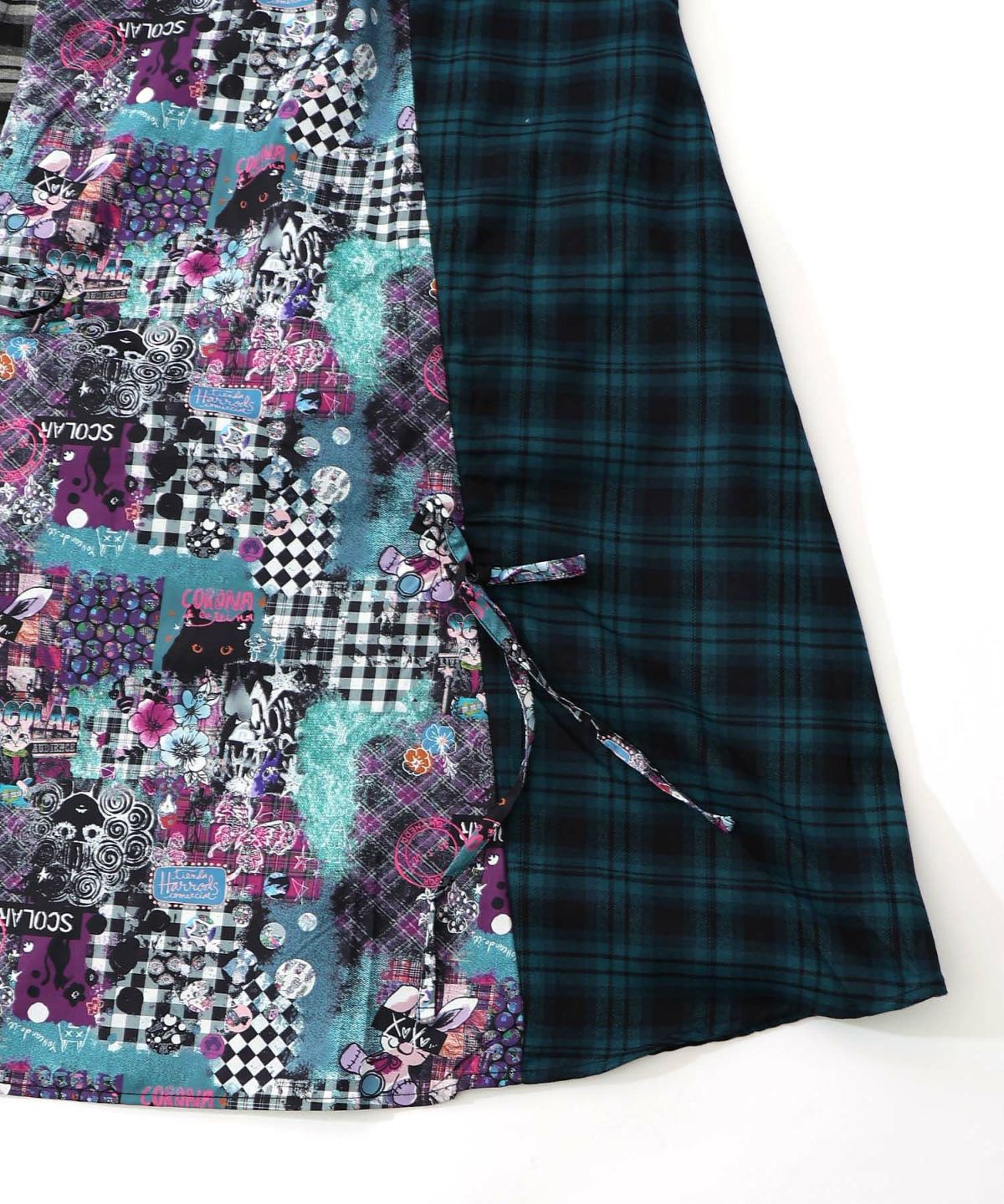 POPチェック柄切替ワンピース-22