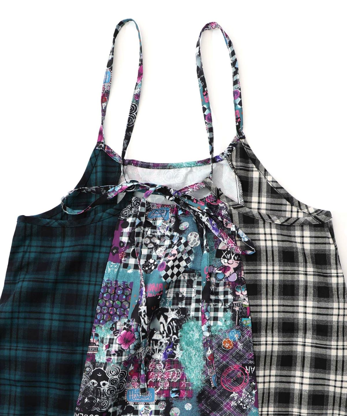 POPチェック柄切替ワンピース-23