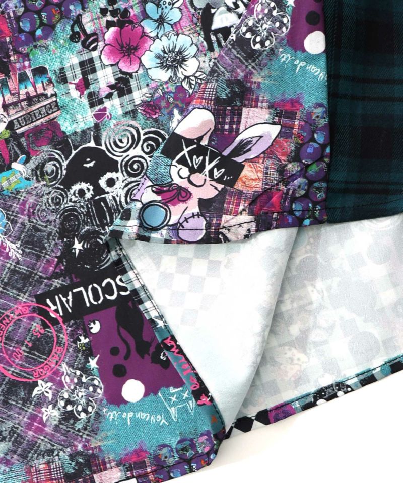 POPチェック柄切替ワンピース-24