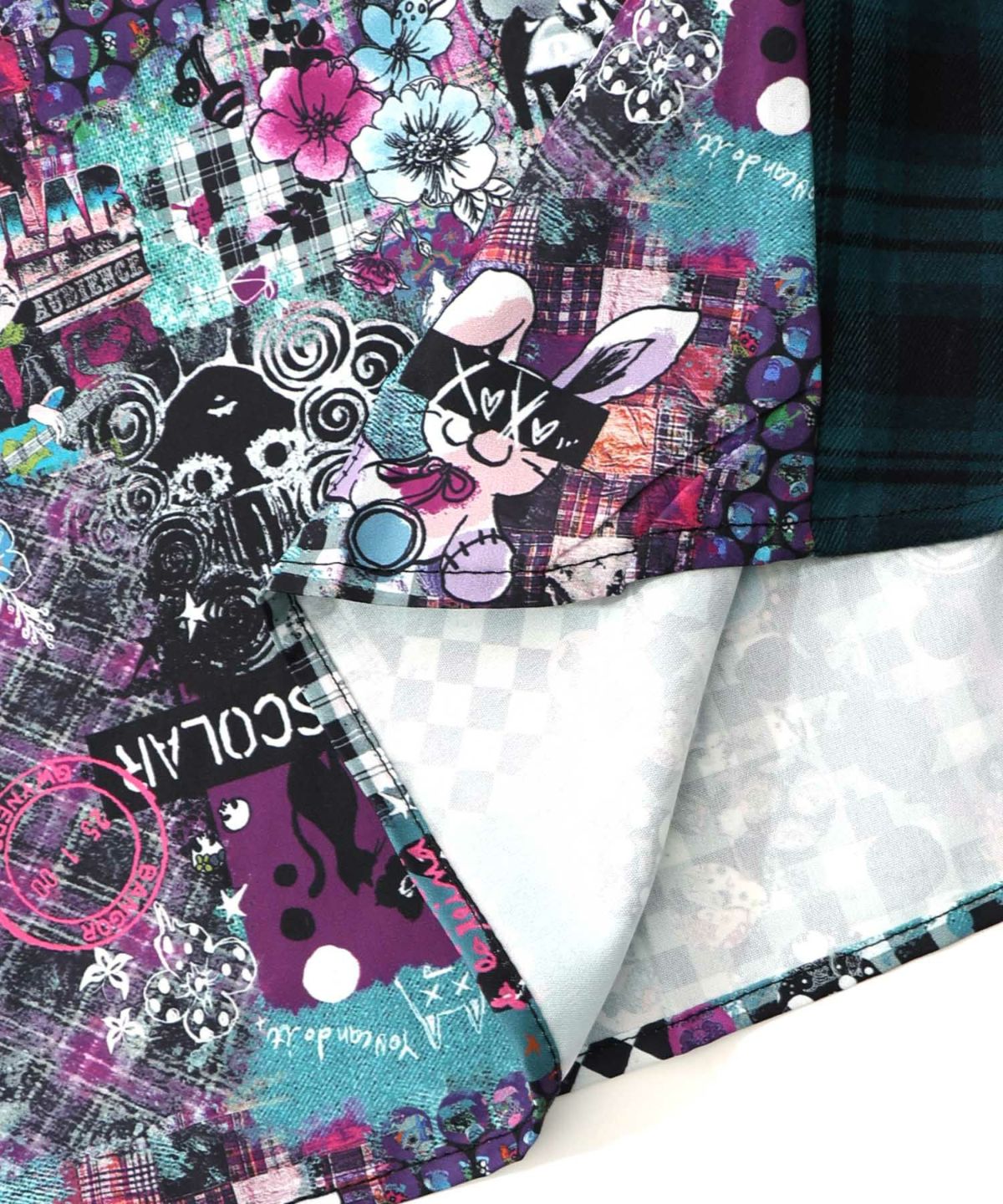 POPチェック柄切替ワンピース-24