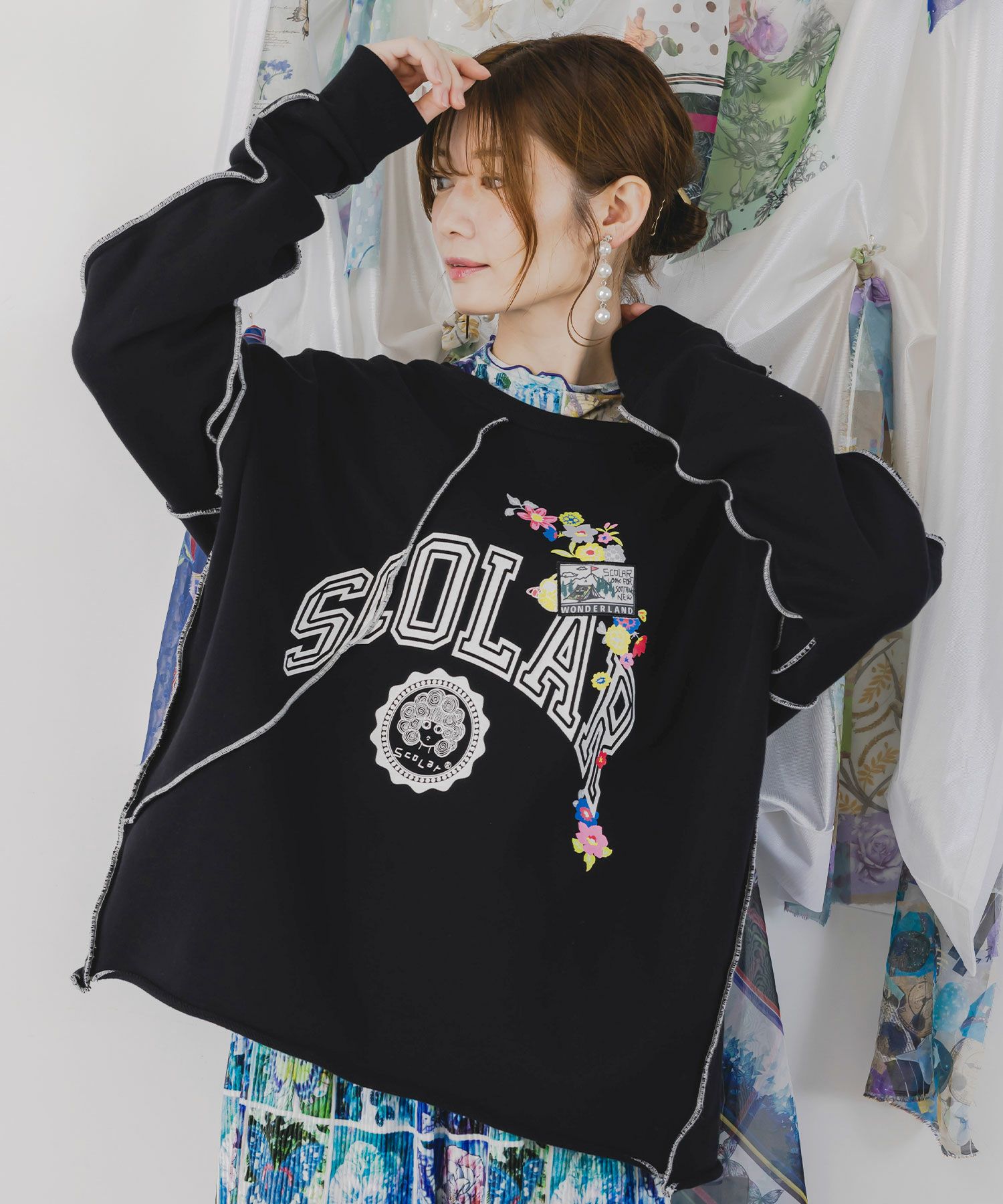 153662：リメイク風メロウステッチプルオーバーの通販-ScoLar