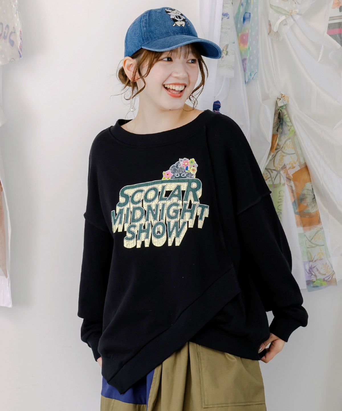 ロゴヴィンテージ加工 裏毛プルオーバー-1