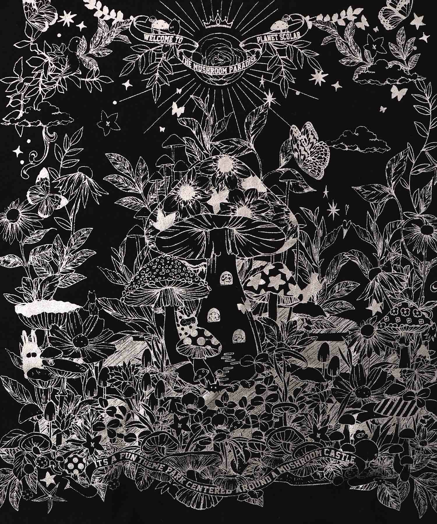 キノコ花柄箔プリント裏毛プルオーバー-15