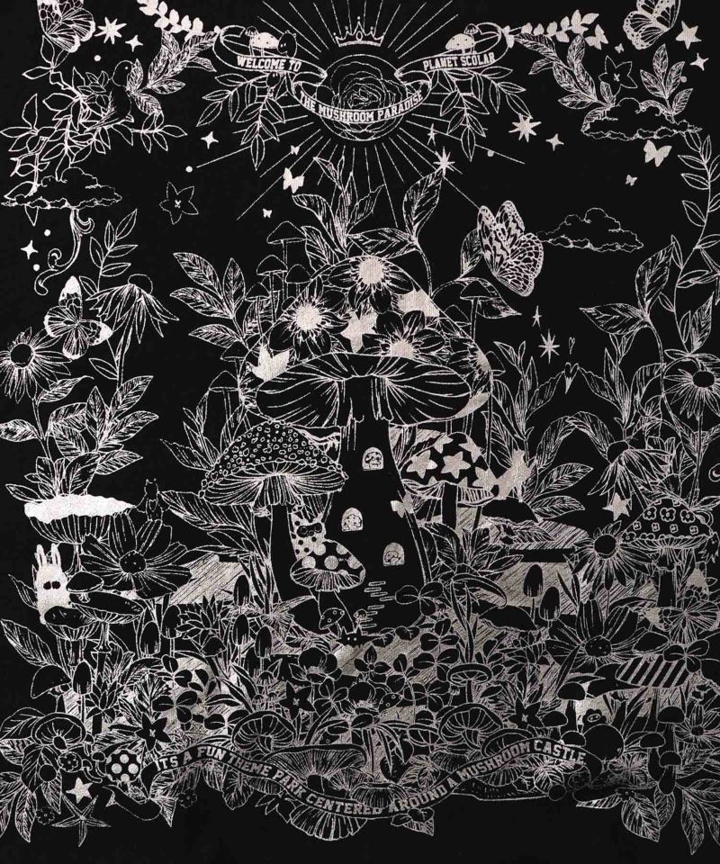 キノコ花柄箔プリント裏毛プルオーバー-15