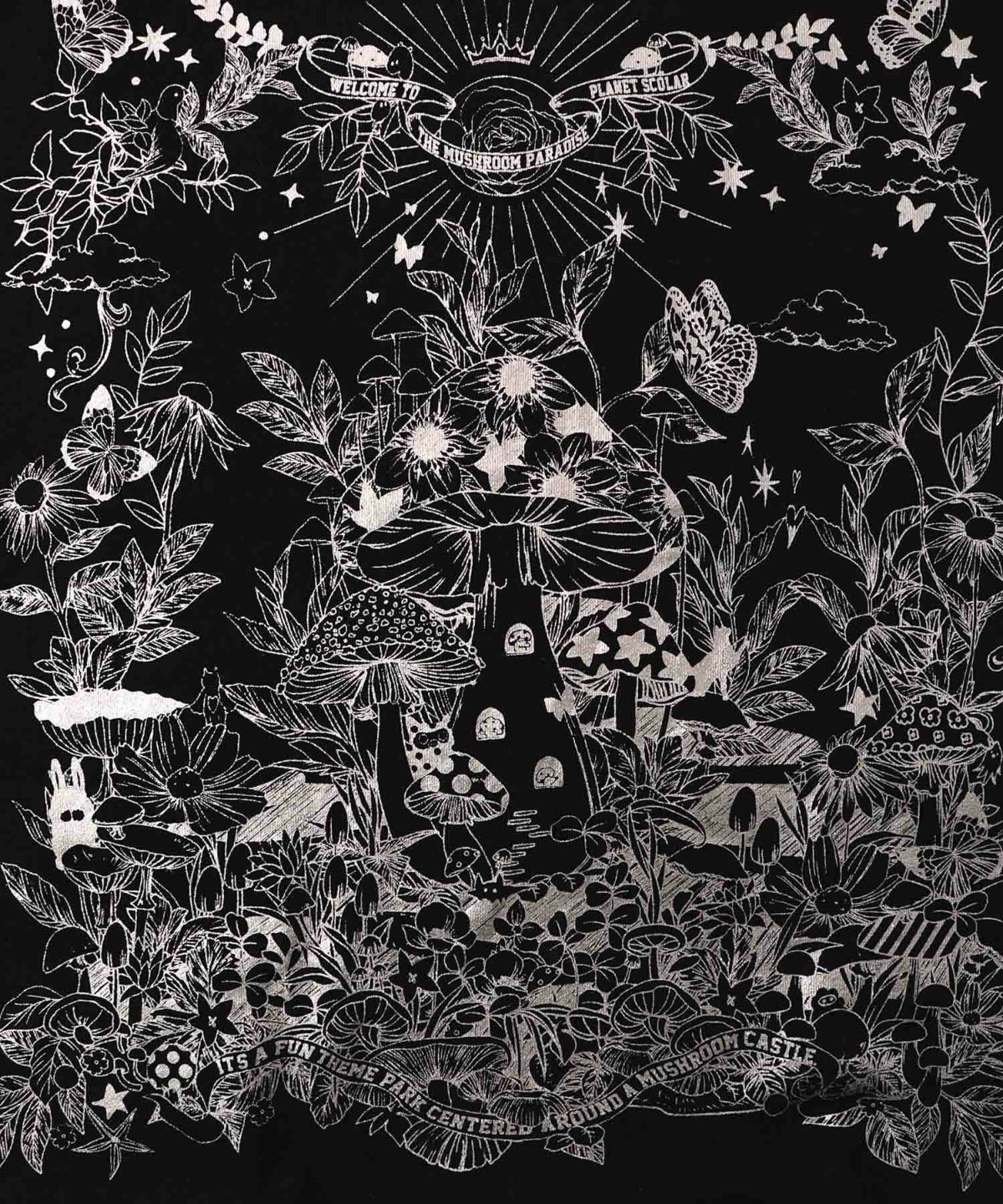 キノコ花柄箔プリント裏毛プルオーバー-15