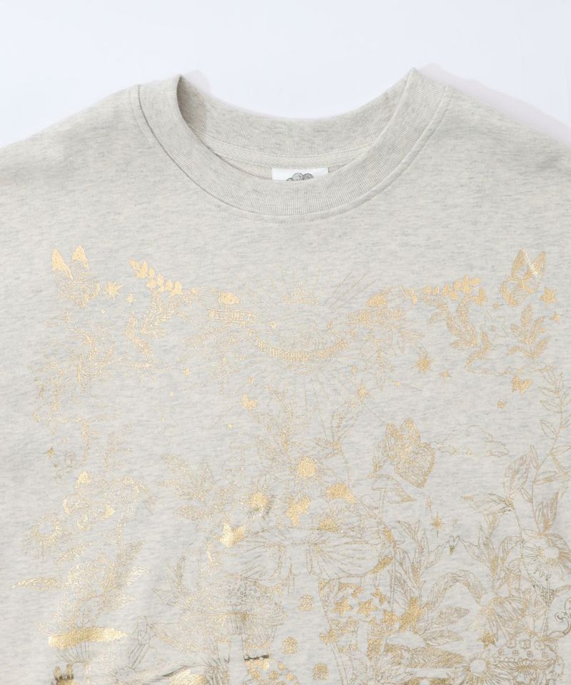 キノコ花柄箔プリント裏毛プルオーバー-16