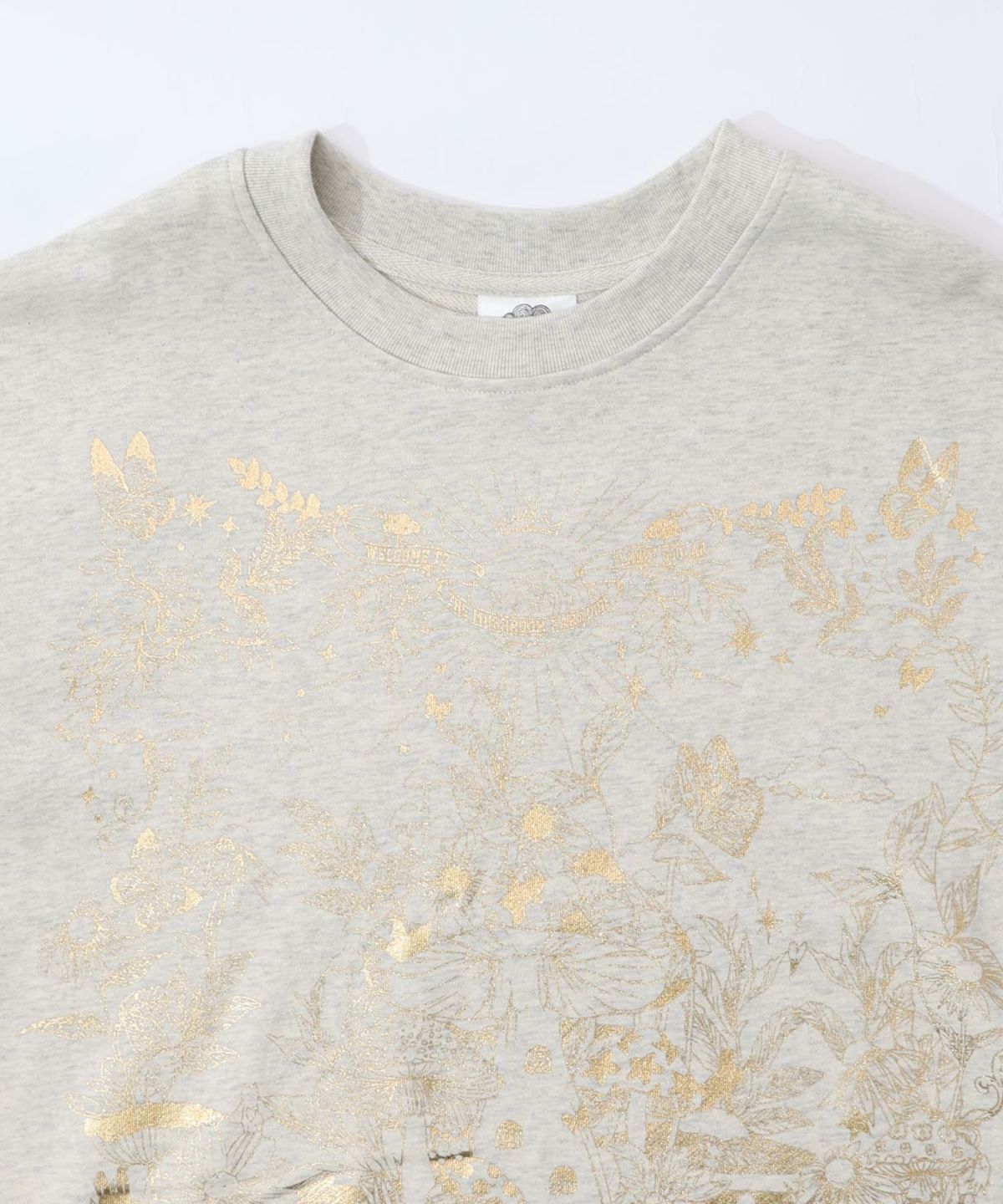 キノコ花柄箔プリント裏毛プルオーバー-16