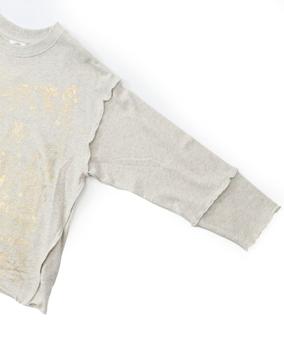 キノコ花柄箔プリント裏毛プルオーバー-17