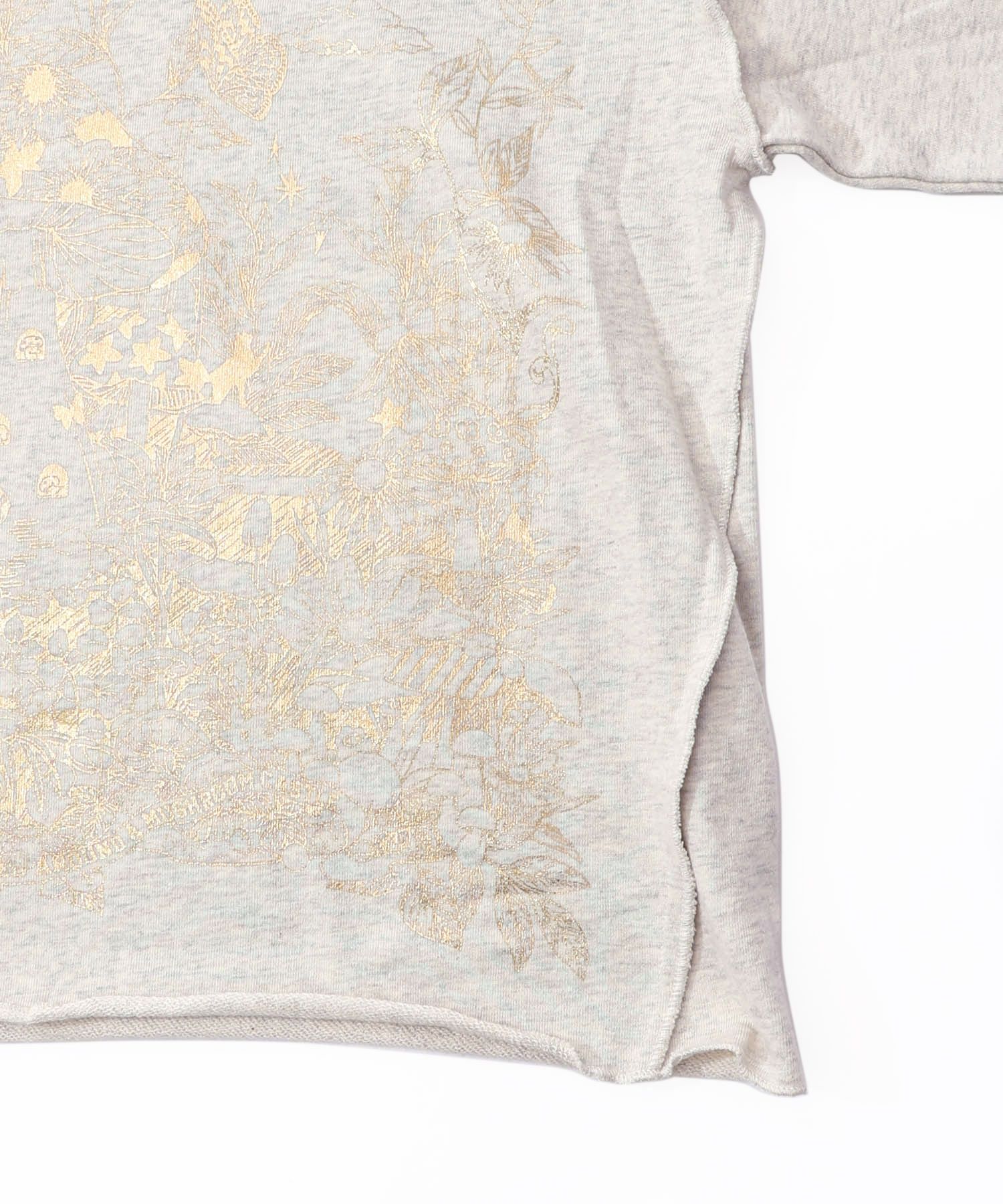 キノコ花柄箔プリント裏毛プルオーバー-18