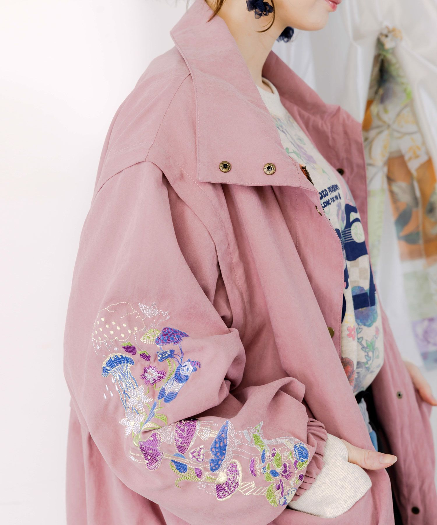 メルヘンキノコ刺繍 2WAYブルゾン-4