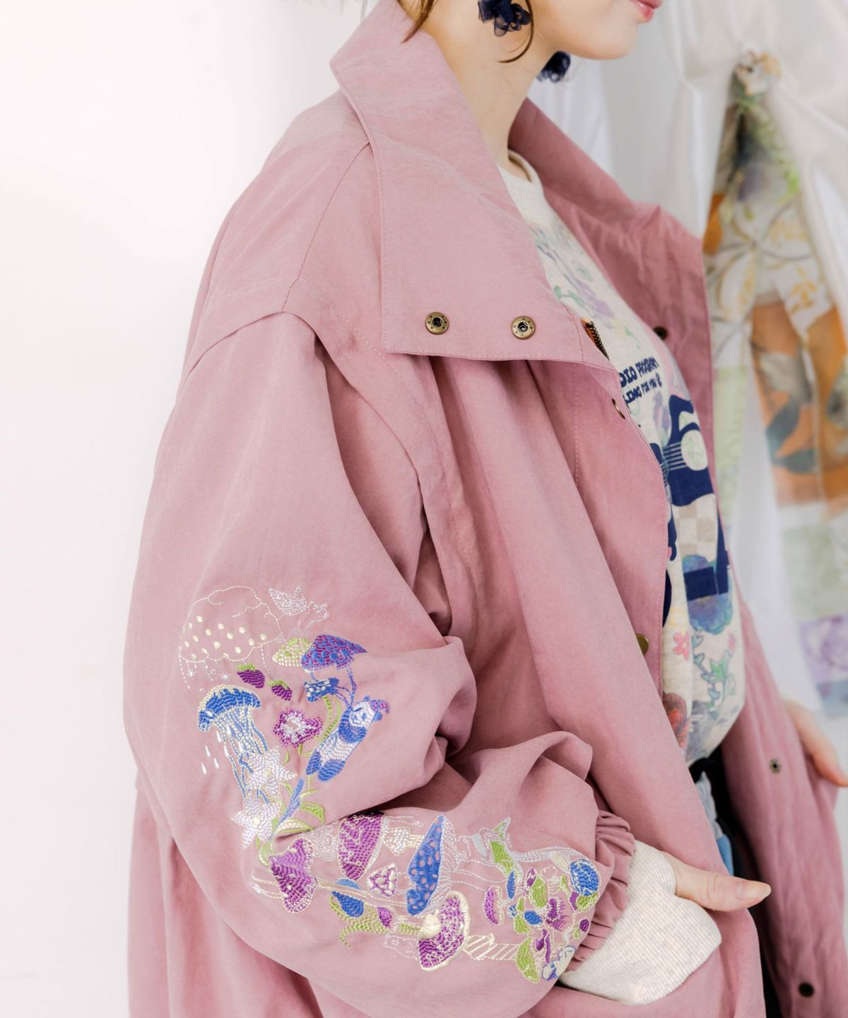 メルヘンキノコ刺繍 2WAYブルゾン-4
