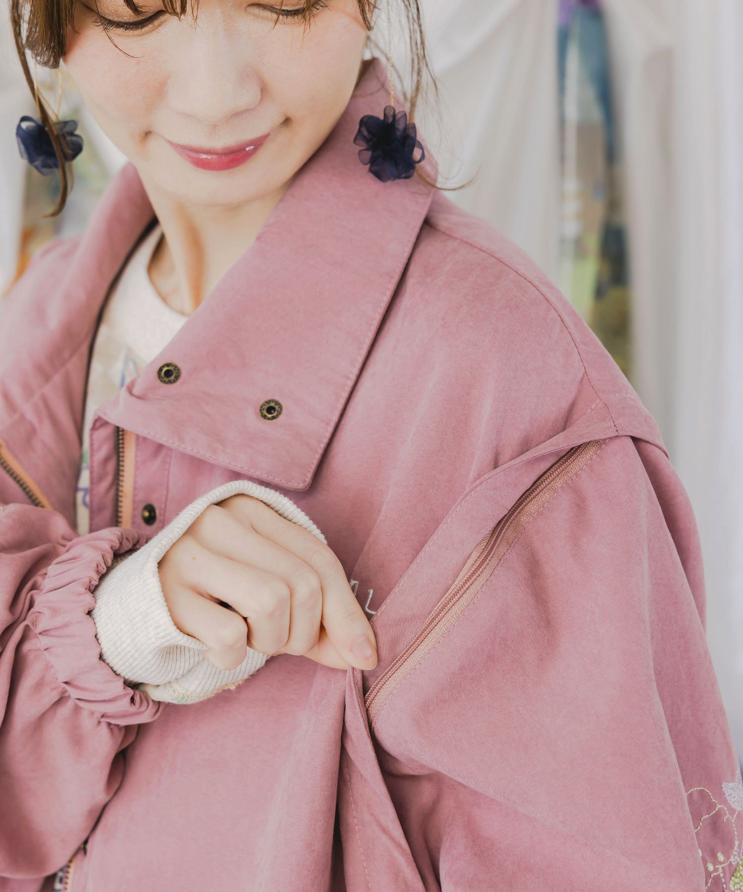 メルヘンキノコ刺繍 2WAYブルゾン-6