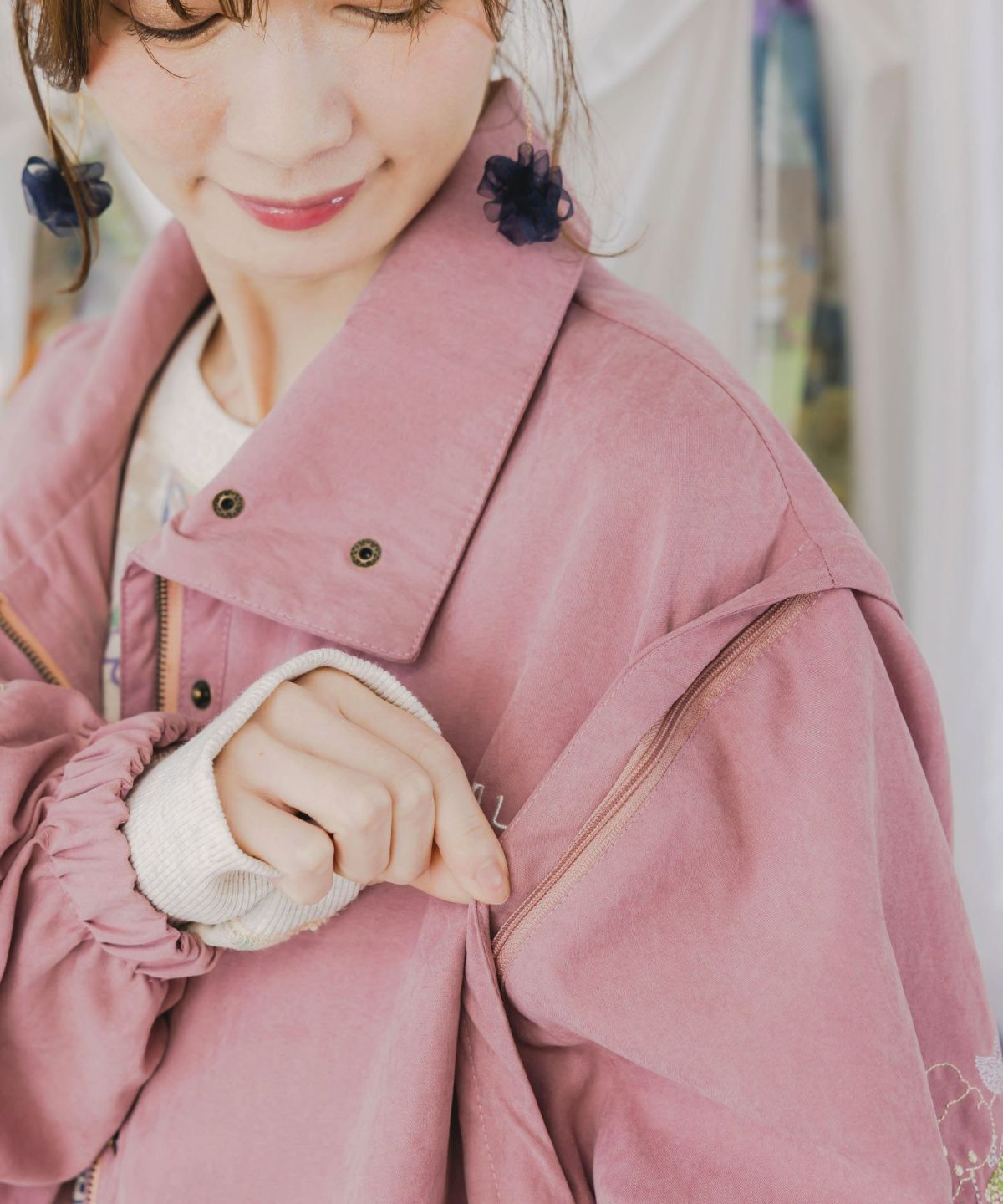 メルヘンキノコ刺繍 2WAYブルゾン-6