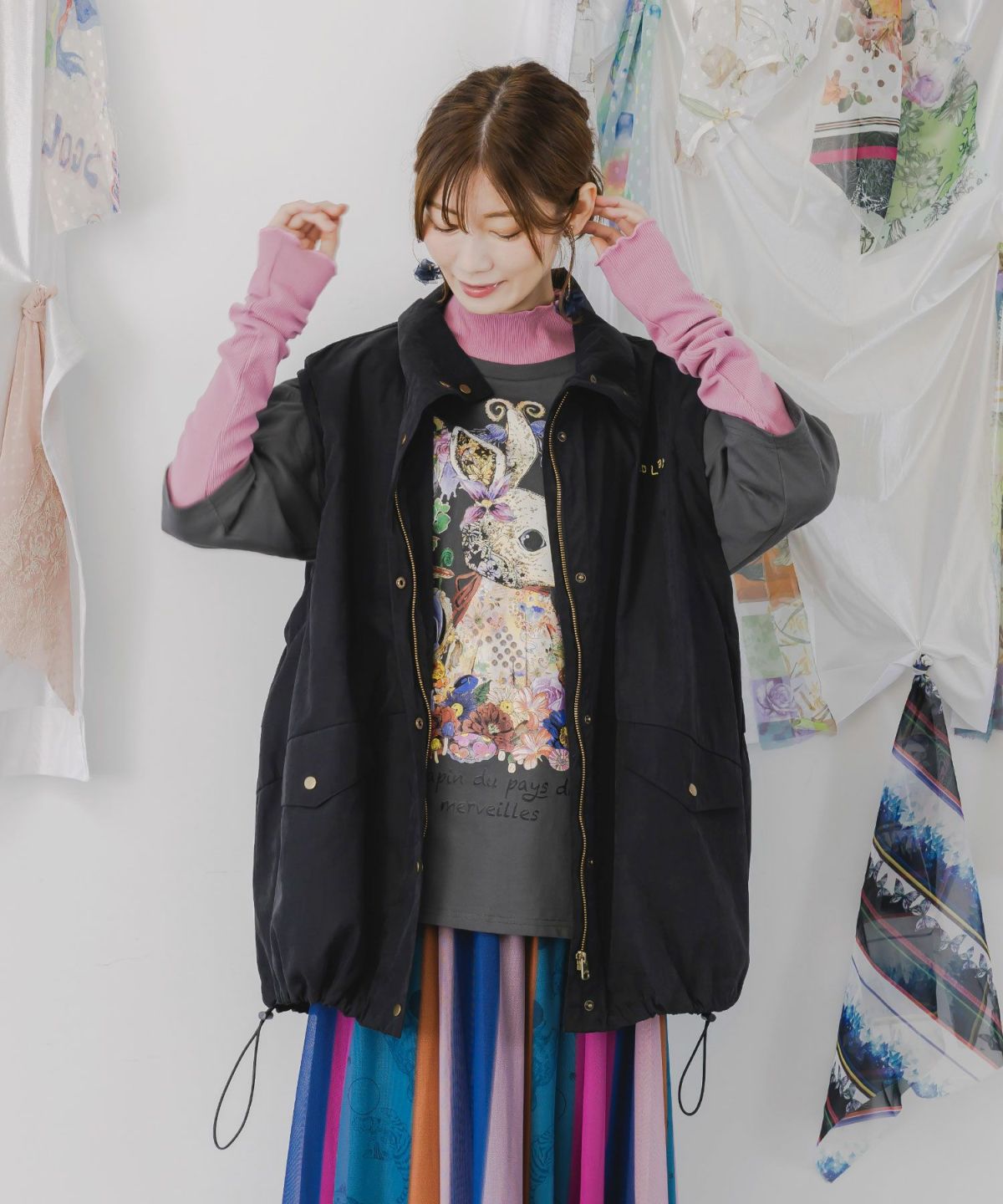 メルヘンキノコ刺繍 2WAYブルゾン-11