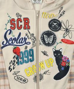 POP・チェック柄切替パーカー-11