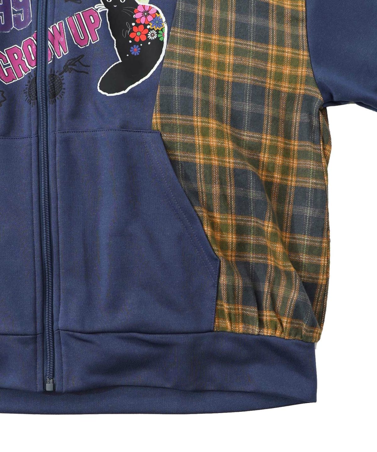 POP・チェック柄切替パーカー-20