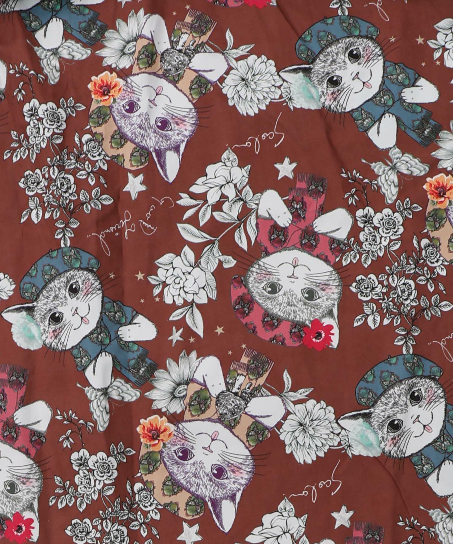 おめかしネコ柄 切替ワンピース-9