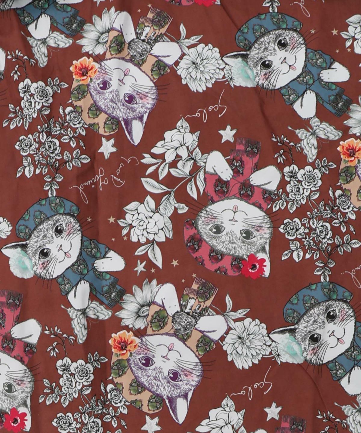 おめかしネコ柄 切替ワンピース-9