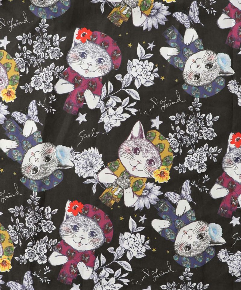 おめかしネコ柄 切替ワンピース-12