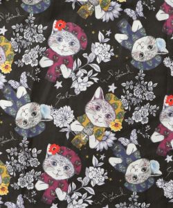 おめかしネコ柄 切替ワンピース-12