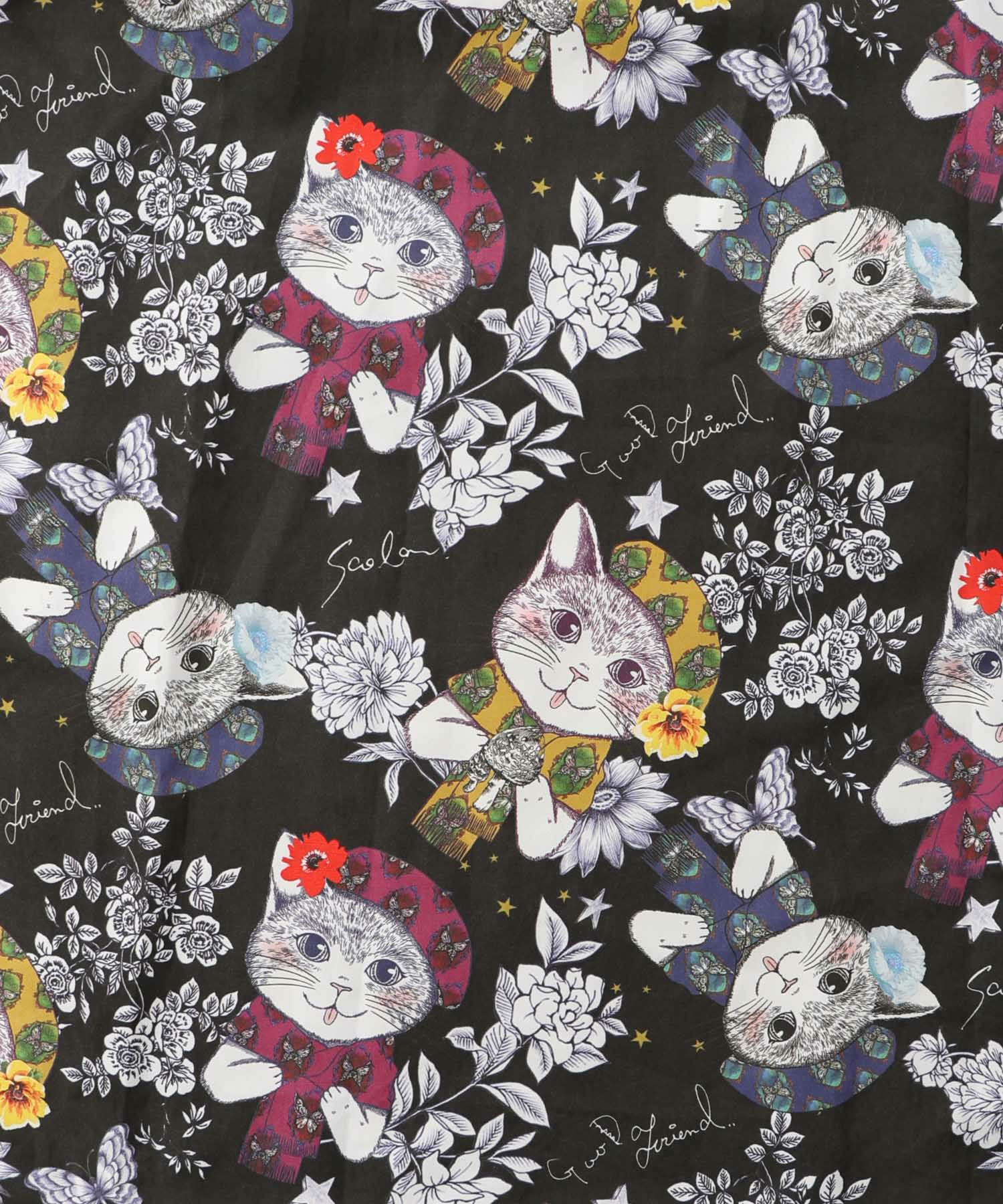 おめかしネコ柄 切替ワンピース-12