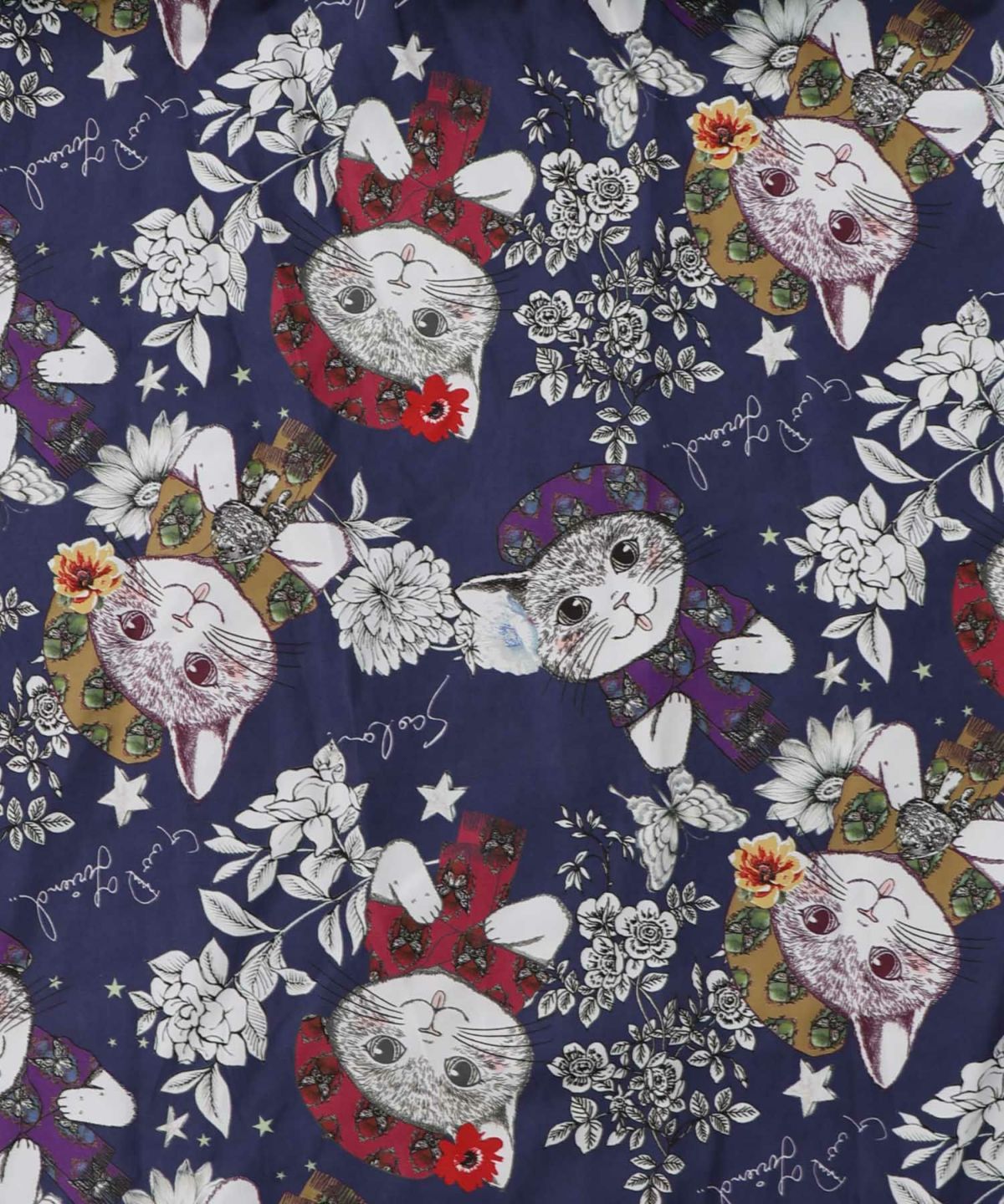 おめかしネコ柄 切替ワンピース-15