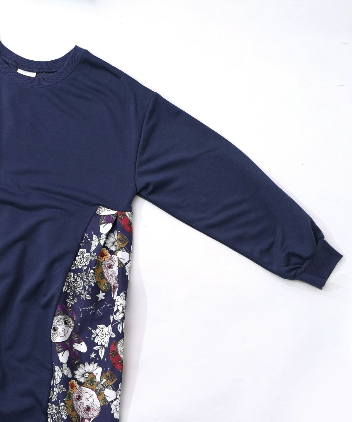 おめかしネコ柄 切替ワンピース-17