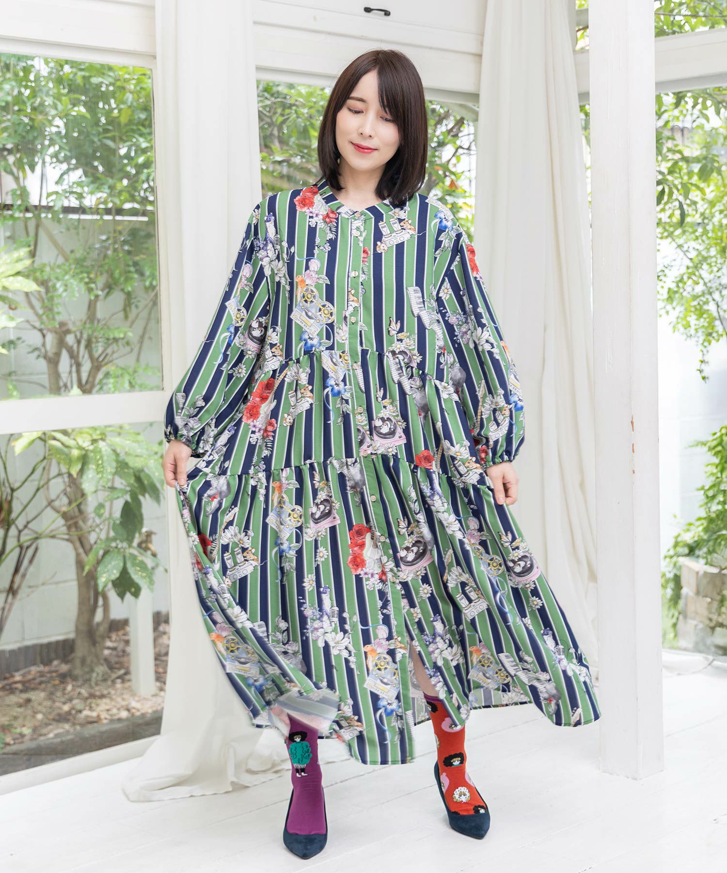 音楽orPOP柄ワンピース-3