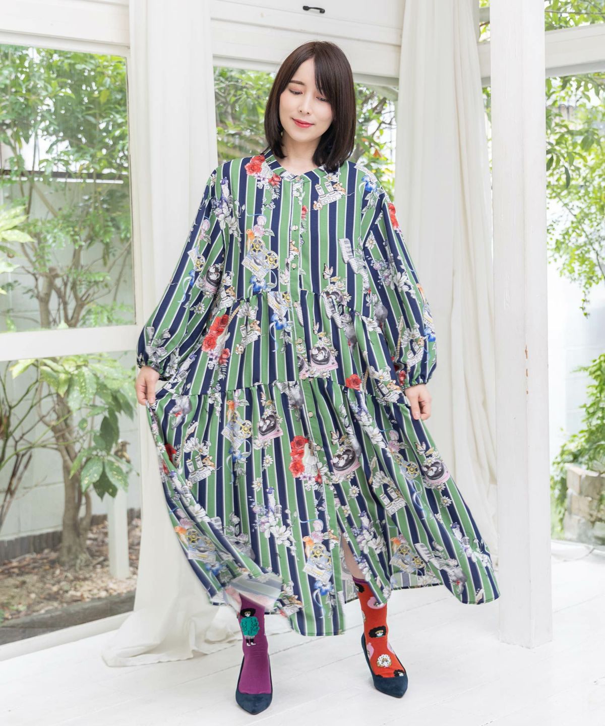 音楽orPOP柄ワンピース-3