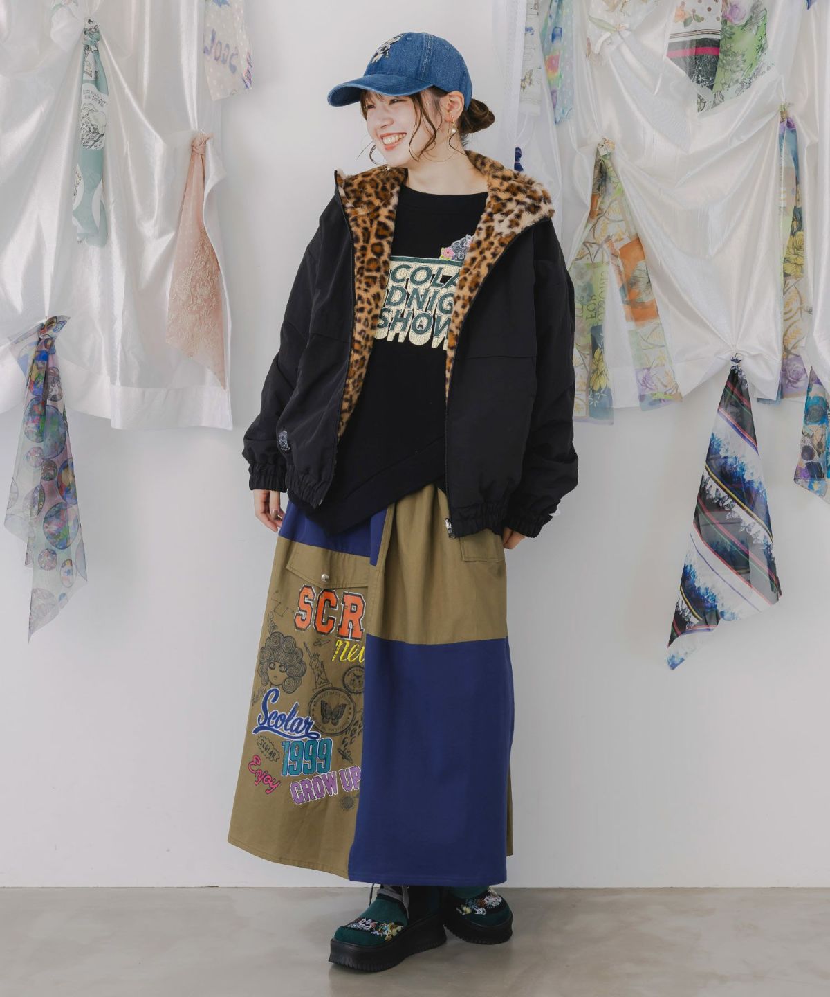 キノコ×レオパード柄リバーシブルブルゾン-2
