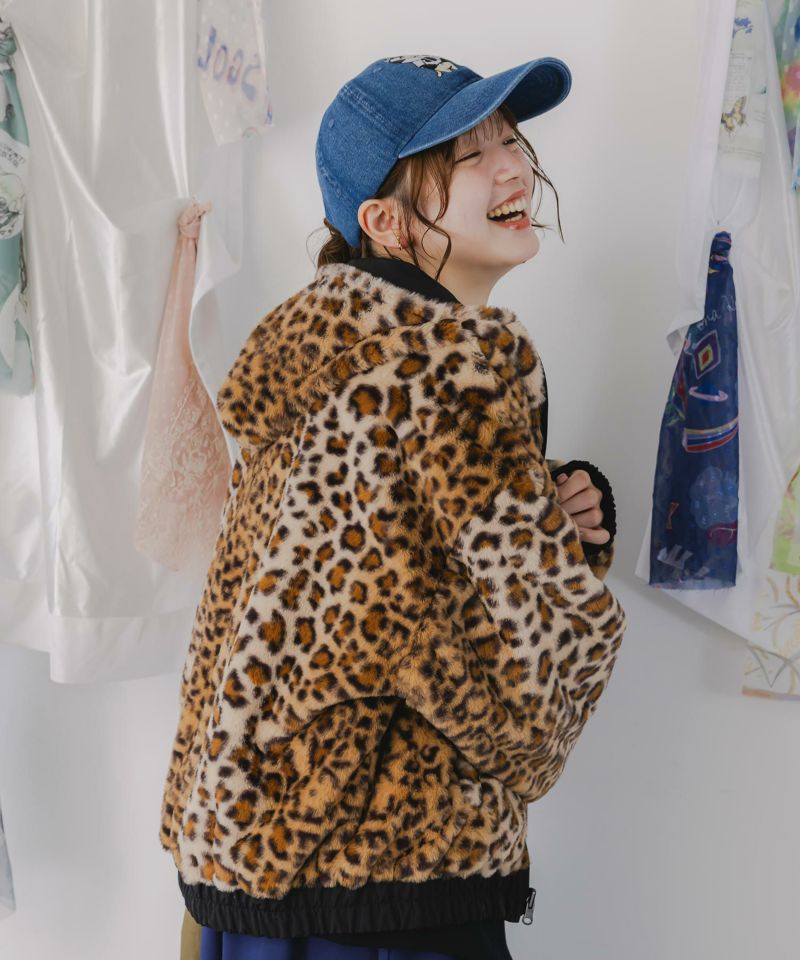 キノコ×レオパード柄リバーシブルブルゾン-8