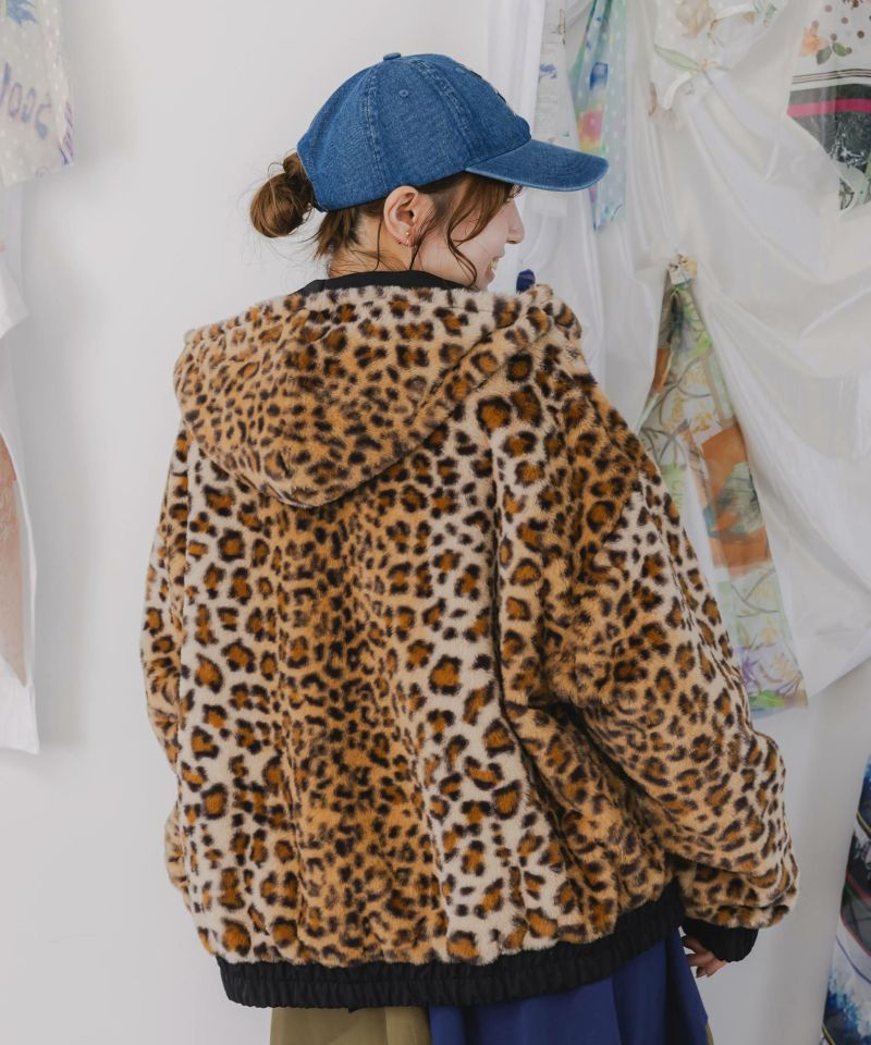 ScoLar 153647：キノコ×レオパード柄リバーシブルブルゾン 153647：キノコ×レオパード柄リバーシブルブルゾンの通販-ScoLar