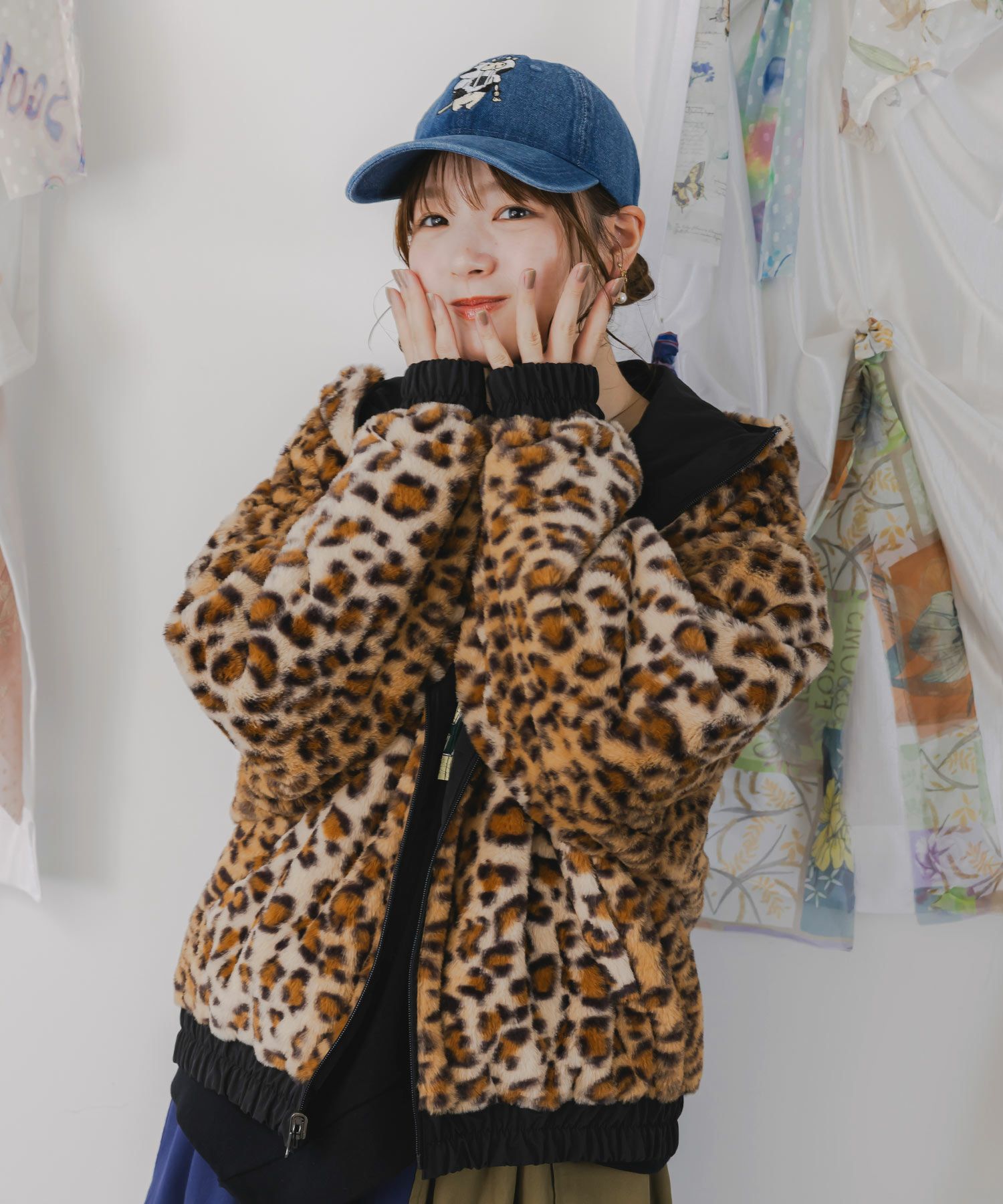 キノコ×レオパード柄リバーシブルブルゾン-10