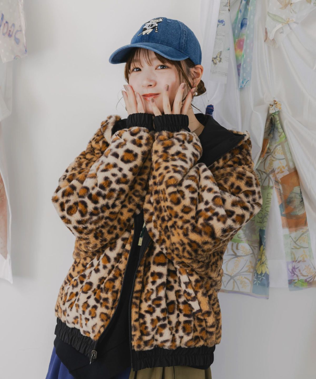 キノコ×レオパード柄リバーシブルブルゾン-10