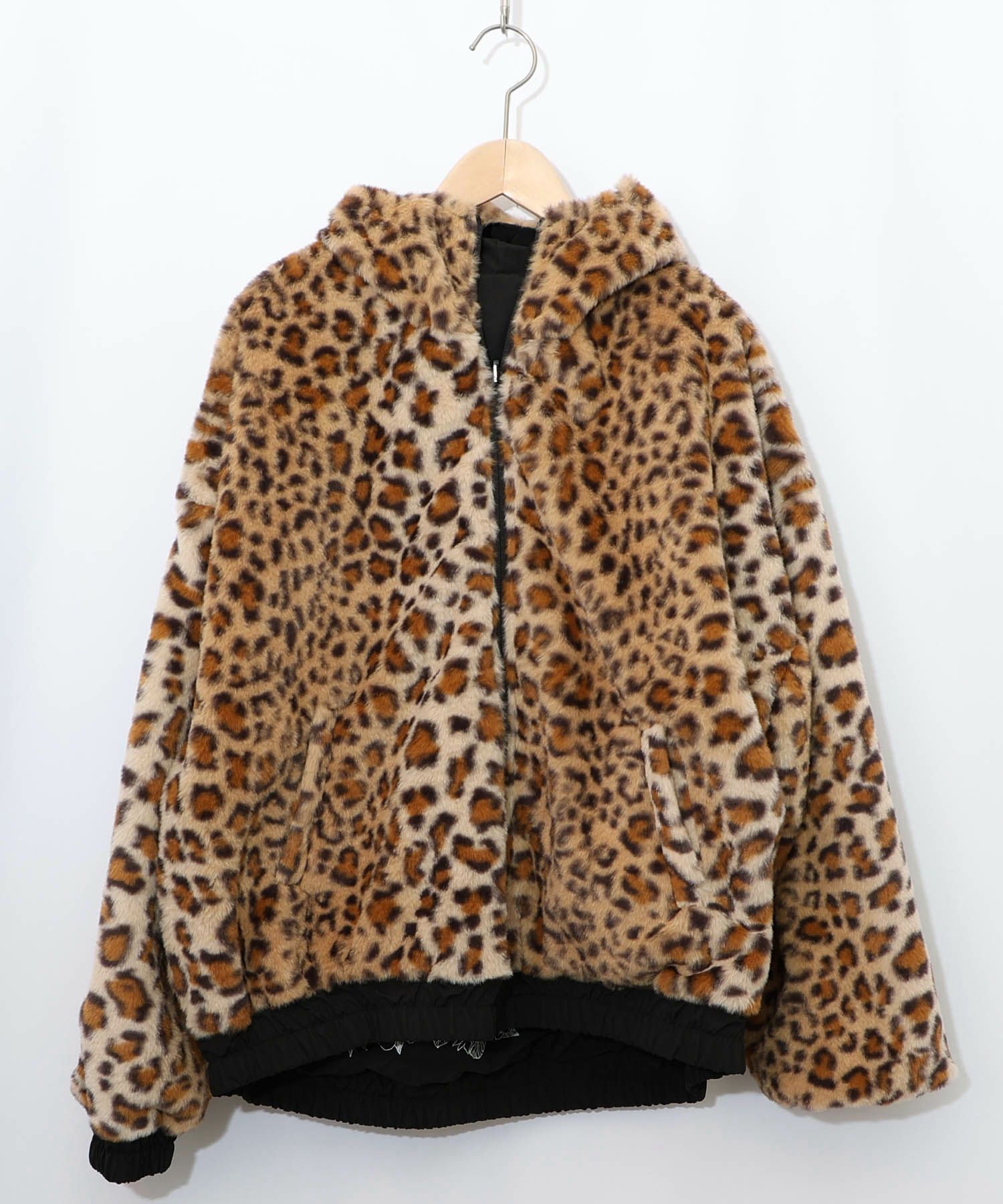 キノコ×レオパード柄リバーシブルブルゾン-14