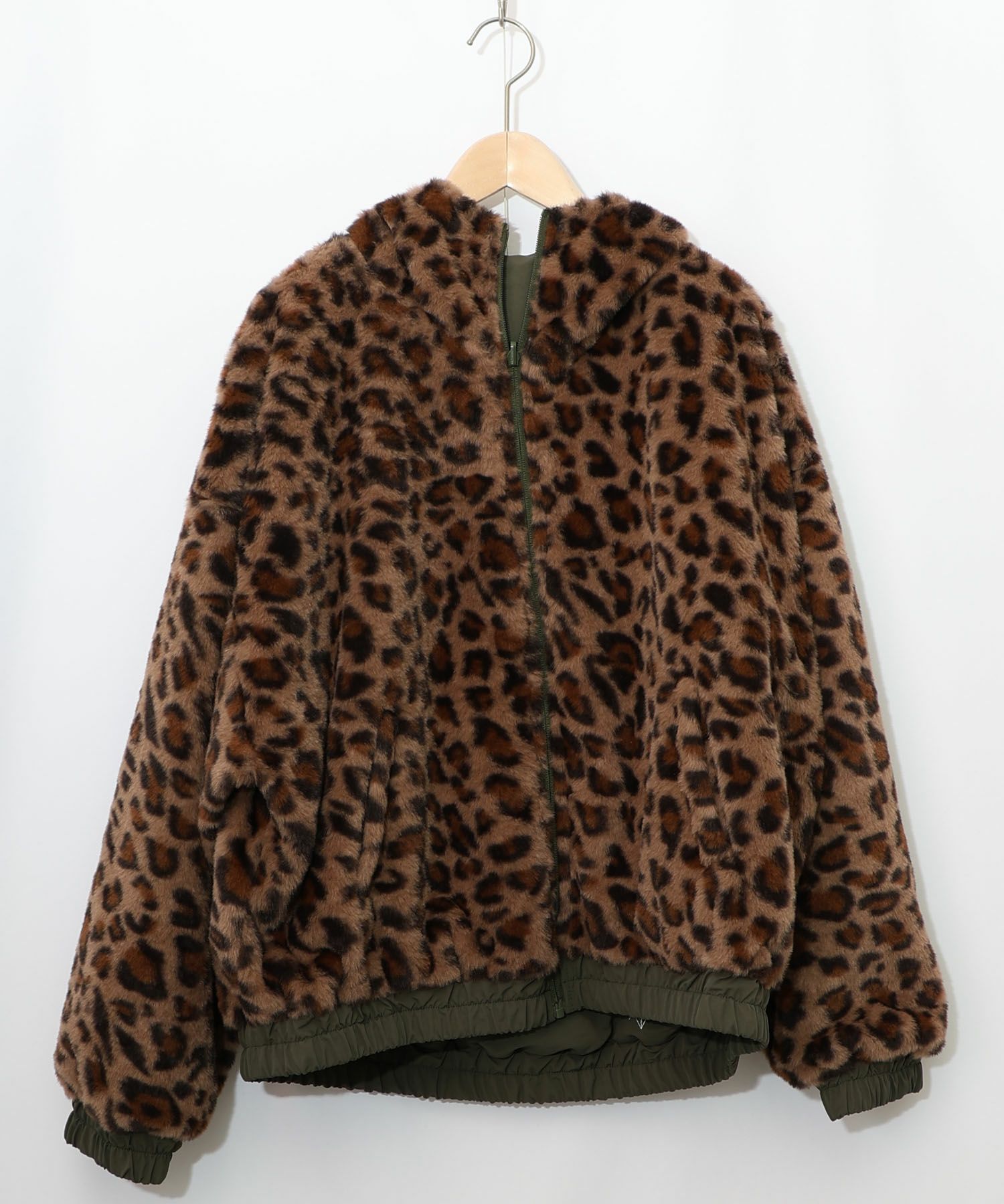 キノコ×レオパード柄リバーシブルブルゾン-18